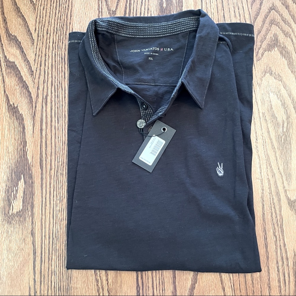 John Varvatos NWT Men’s Polo Shirt Peace Sign XXL